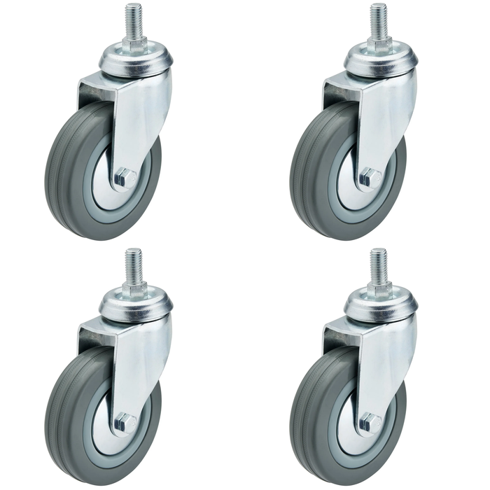 Draper Swivel Bolt Fixing Rubber Castor, 100mm Diameter, S.W.L. 80kg - 602100B