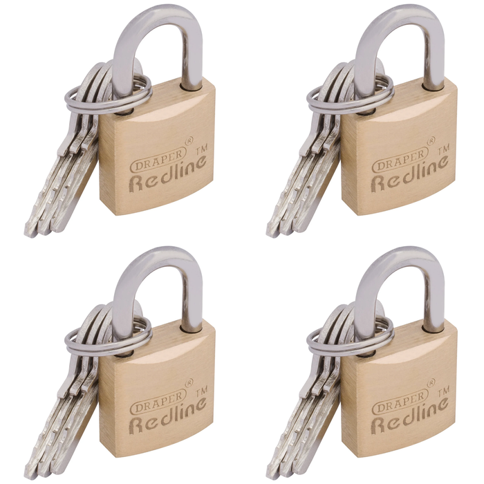 Draper Redline® Brass Cylinder padlock 20-40mm
