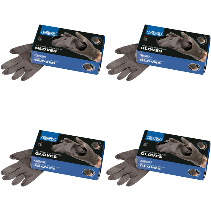 Draper Workshop Nitrile Gloves (Box of 100) - NGBLK-100L
