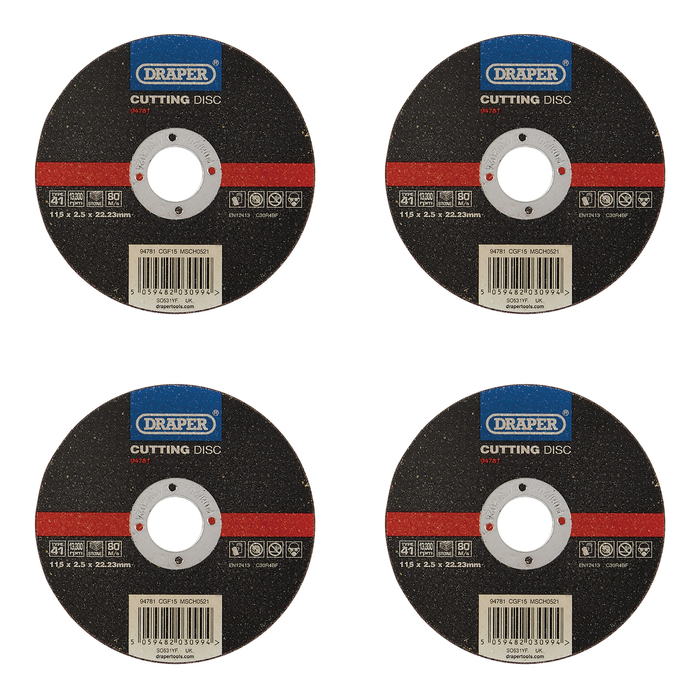Draper Flat Stone Cutting Disc, 115 x 2.5 x 22.23mm - CGF15