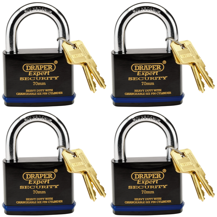 Draper Expert Heavy Duty Padlock and 2 Keys with Super Tough