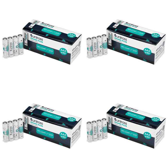 Uniross LR03 AAA Power Plus Alkaline Batteries (Pack of 40) - UPPAAABX40