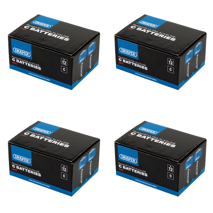 Draper PowerUP Ultra Alkaline C Batteries (Pack of 12) - BATT/C/12