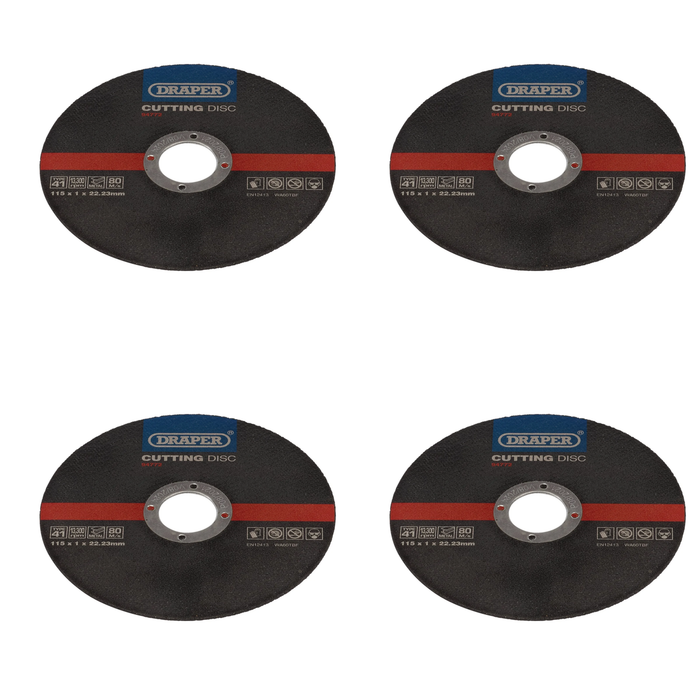 Draper Metal Cutting Discs, 115 x 1 x 22.23mm (Pack of 100) - CGF7