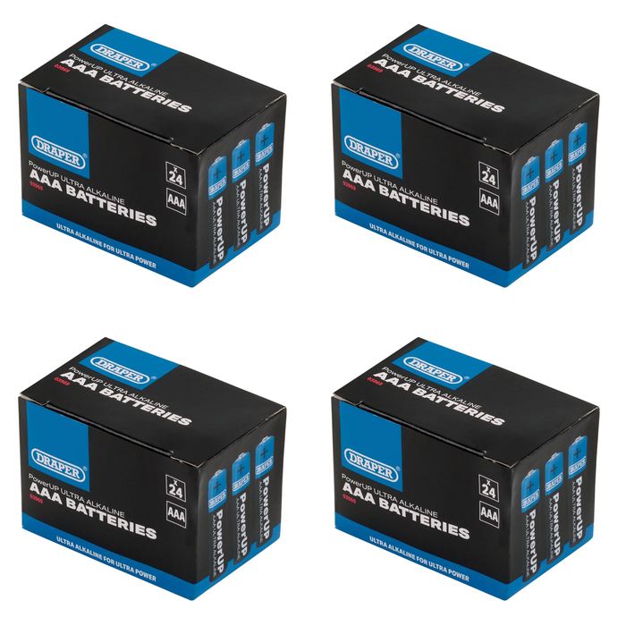 Draper PowerUP Ultra Alkaline AAA Batteries (Pack of 24) - BATT/AAA/24