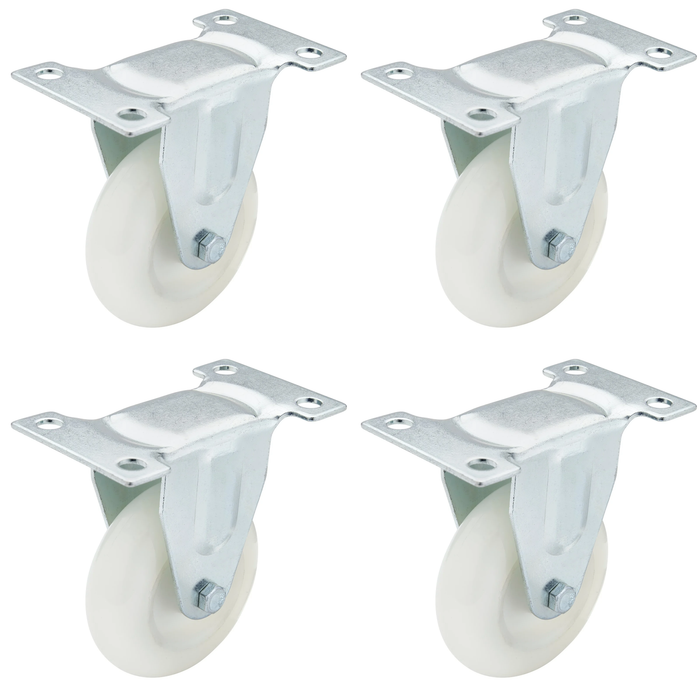 Draper Fixed Plate Fixing Nylon Wheel, 75mm Diameter, S.W.L. 100kg - 60475F