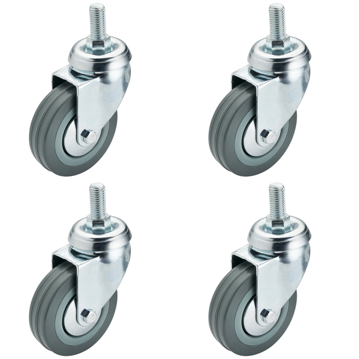 Draper Swivel Bolt Fixing Rubber Castor, 75mm Diameter, S.W.L. 70kg - 60275B