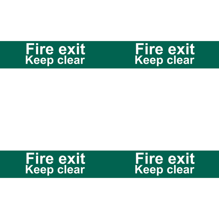 Draper Fire Exit Keep Clear' Safety Sign, 200 x 50mm - SS72