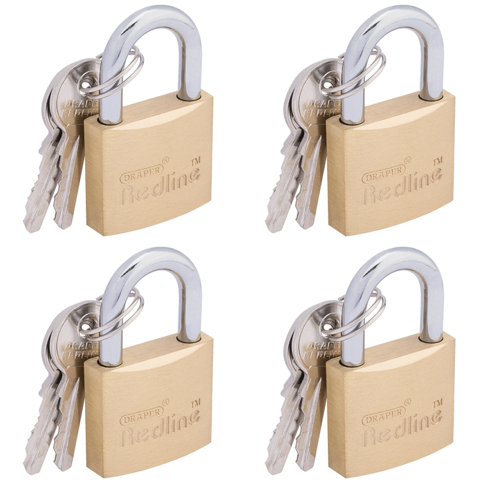 Draper Redline® Brass Cylinder padlock 20-40mm