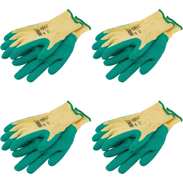 Draper Heavy Duty Latex Coated Work Gloves, Large, Green - HDLGA/B