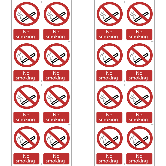 Draper No Smoking' Prohibition Sign (Pack of 4) - SS16