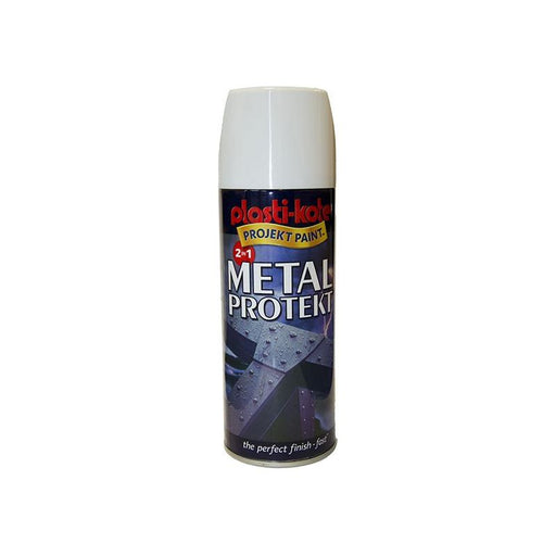Plastikote Metal Protekt Spray Gloss White 400ml PlastiKote - Town Tools