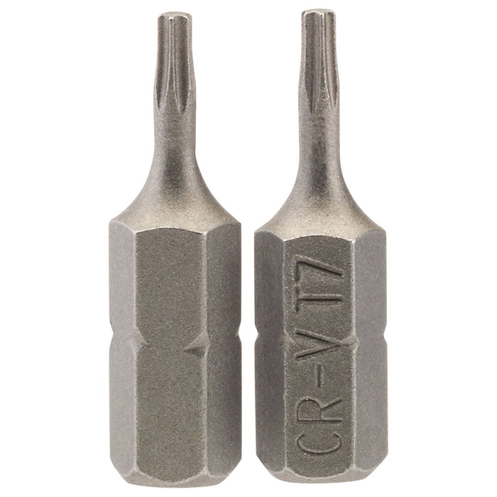 Draper TX-STAR Insert Bit, 1/4" Hex, 25mm Long, T7 (Pack of 2) Draper - Town Tools 