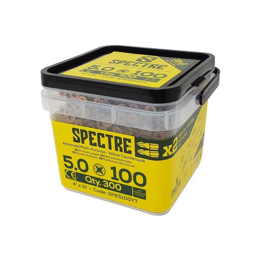 Forgefix Spectre™ PZ Compatible Wood Screw CSK ZYP 5.0 x 100mm Tub 300 ForgeFix - Town Tools