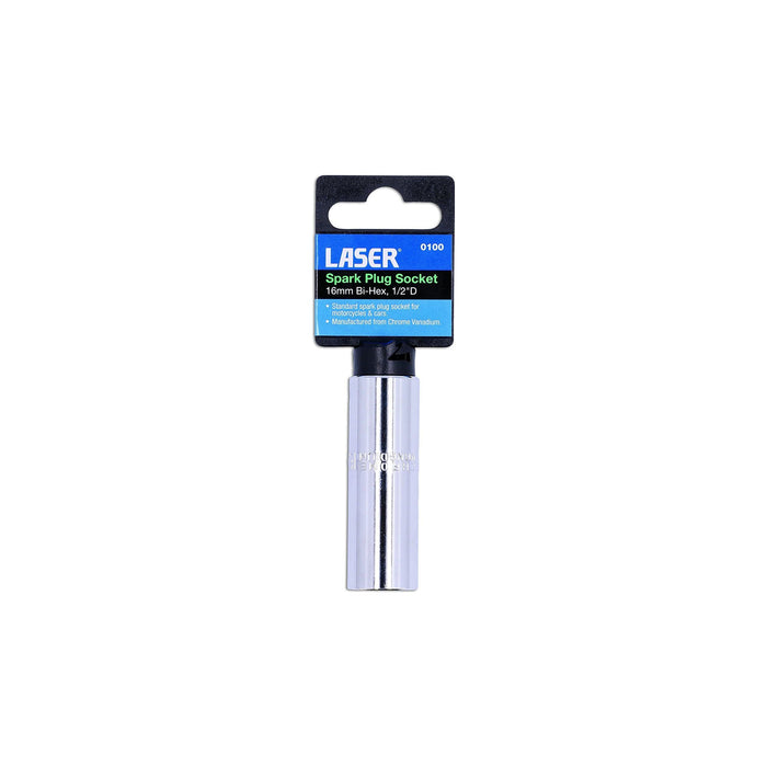 Laser Spark Plug Socket 1/2"D 16mm 0100