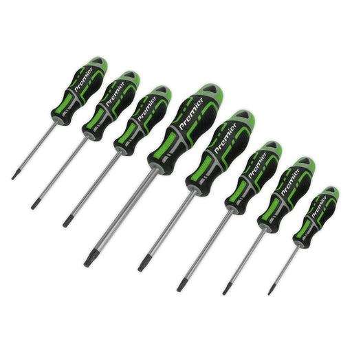 Premier GripMAX Security TRX-Star* Screwdriver Set 8pc - Hi-Vis Green Sealey Premier - Town Tools 