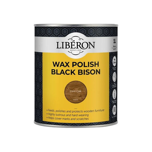 Liberon Black Bison Wax Paste Dark Oak 1kg Liberon - Town Tools