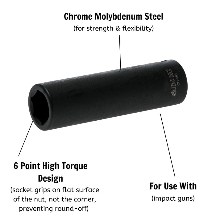 Teng Tools 3/8" Deep Impact Socket ANSI Metric 19mm Teng Tools - Town Tools 
