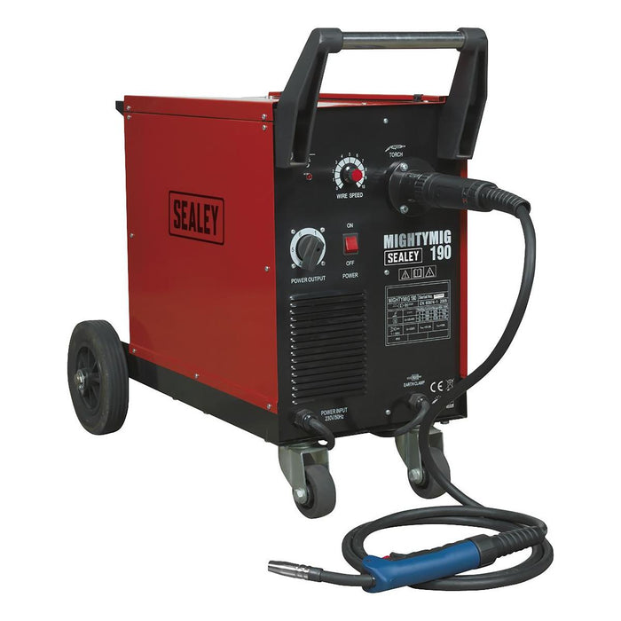 Sealey Professional Gas/No-Gas MIG Welder 190A with Euro Torch MIGHTYMIG190 Sealey - Town Tools 