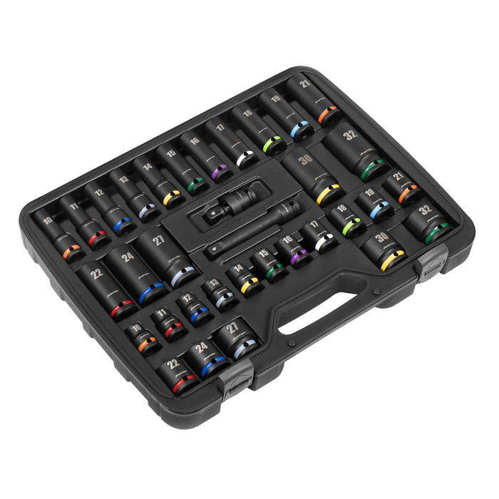 Sealey Premier Premier Impact Socket Set 1/2"Sq Drive 34pc AK5635M Sealey Premier - Town Tools 
