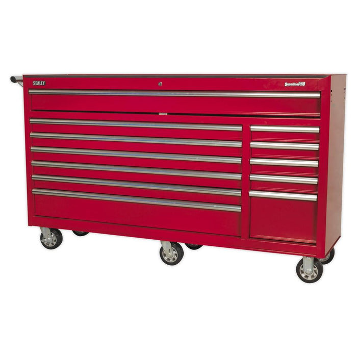 Sealey Rollcab 12 Drawer with Ball-Bearing Slides Heavy-Duty Red AP6612 Sealey - Town Tools 