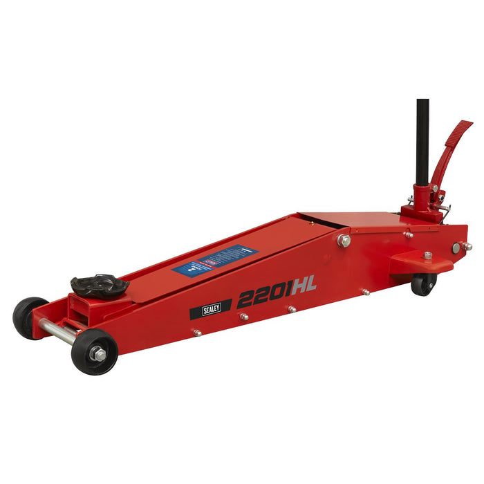 Sealey Long Reach High Lift Commercial Trolley Jack 2 Tonne 2201HL Sealey - Town Tools 