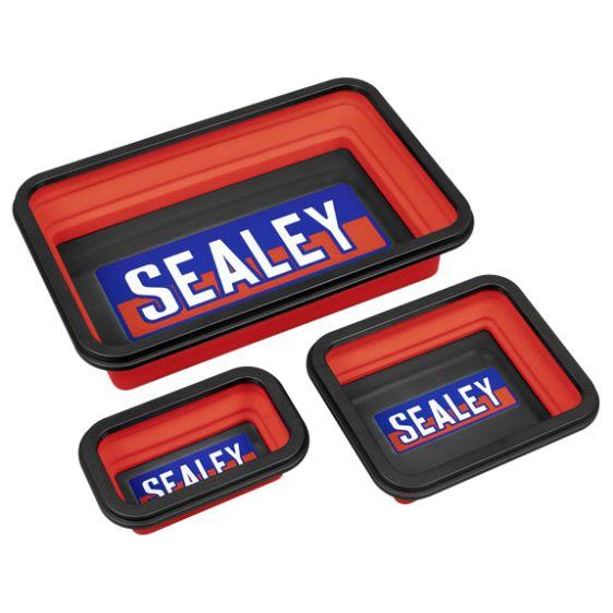 Sealey Parts Tray Collapsible Magnetic Set of 3 Tool Storage Sealey - Town Tools 