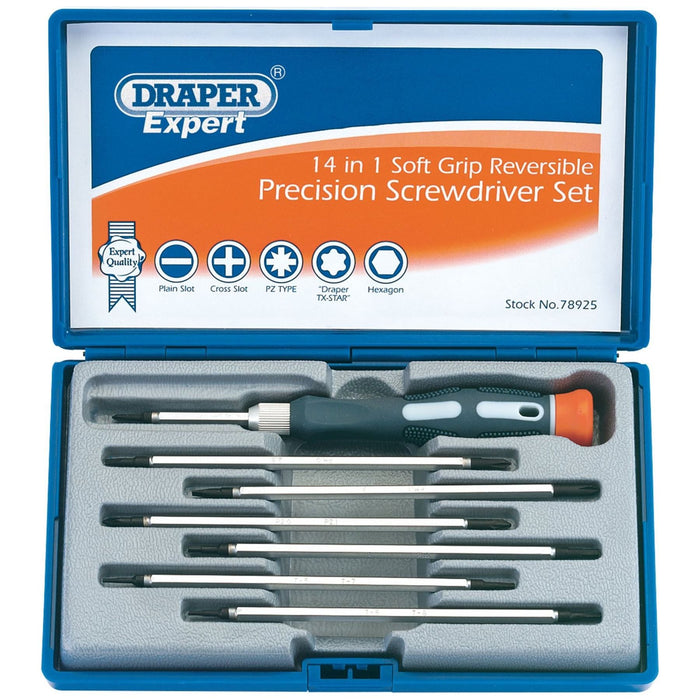 Draper Reversible Precision Screwdriver Set (8 Piece) 78925 Draper - Town Tools 