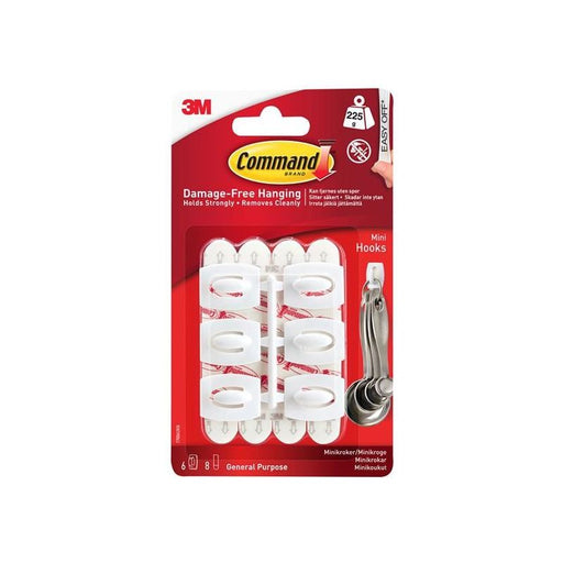 Command™ White Mini Hooks (Pack 6) Command™ - Town Tools