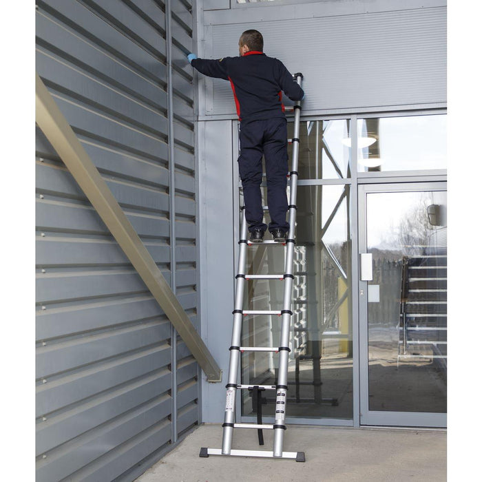 Sealey Telescopic Ladder 11-Tread Aluminium - BS EN 131 ATL11 Sealey - Town Tools 