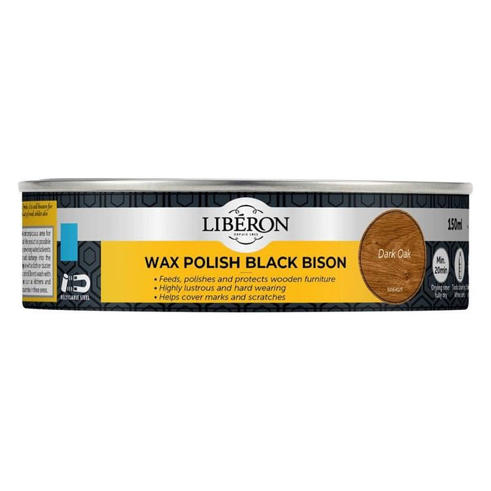 Liberon Black Bison Wax Paste Dark Oak 150ml Liberon - Town Tools