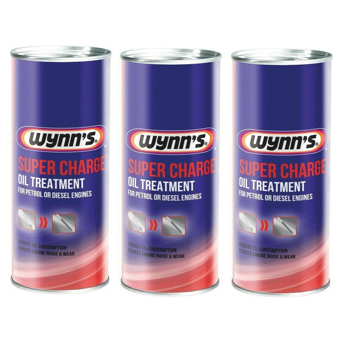 3x Wynns Super Charge Oil Treatment Additive 425ml For Petrol & Diesel Engine