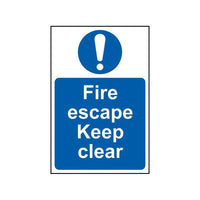 Scan Fire Escape Keep Clear - PVC Sign 200 x 300mm