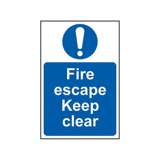 Scan Fire Escape Keep Clear - PVC Sign 200 x 300mm Scan - Town Tools