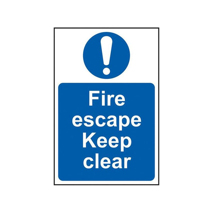 Scan Fire Escape Keep Clear - PVC Sign 200 x 300mm Scan - Town Tools