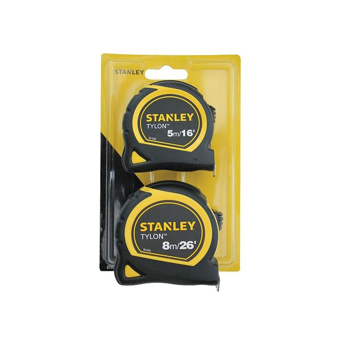 Stanley® Hand Tools Tylon™ Pocket Tapes 5m/16ft + 8m/26ft (Twin Pack) STANLEY® Hand Tools - Town Tools