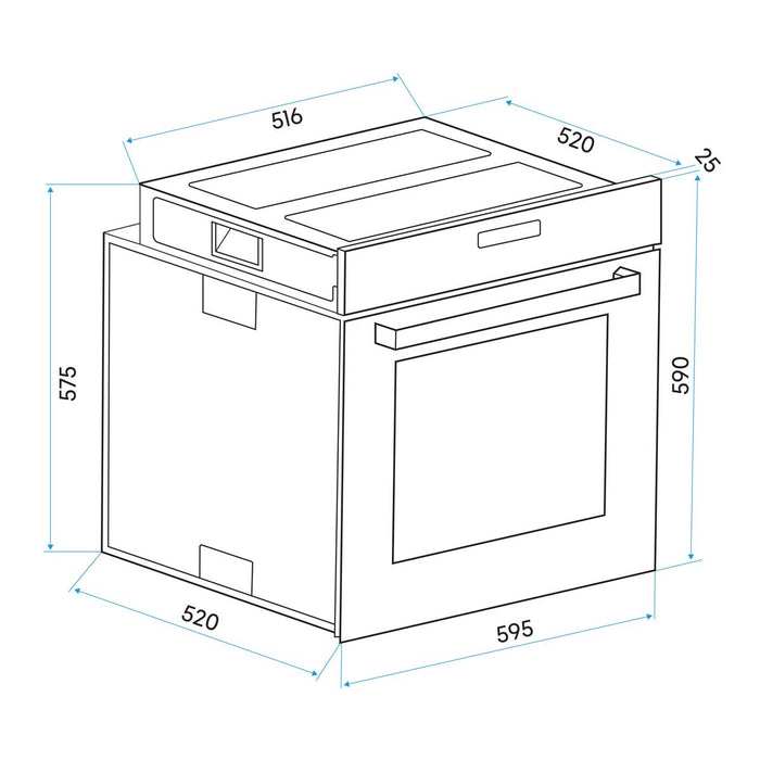 Baridi Integrated Fan-Assisted Electric Oven 60cm 55L Capacity Baridi - Town Tools 