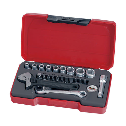 Teng Tools 1/4" Socket Set 6 pt 23 Pieces Teng Tools - Town Tools 