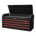 Sealey Topchest 4 Drawer Wide Retro Style Black with Red Anodised Drawer Pulls Sealey - Town Tools 