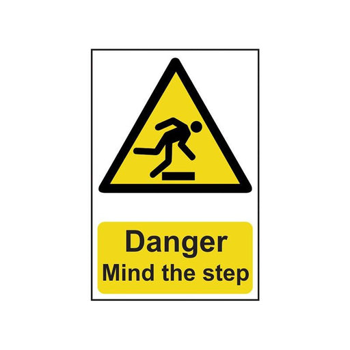 Scan Danger Mind The Step - PVC Sign 200 x 300mm Scan - Town Tools