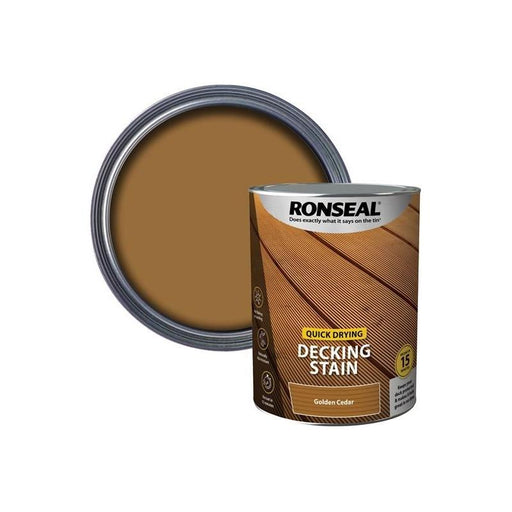 Ronseal Quick Drying Decking Stain Golden Cedar 5 litre Ronseal - Town Tools