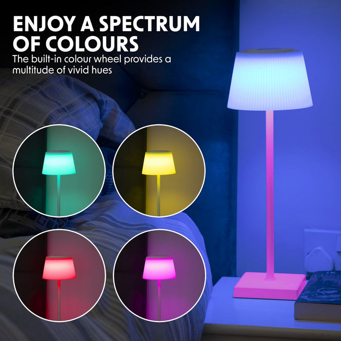 Dellonda Rechargeable Table Lamp for Home Office Restaurant RGB Colours