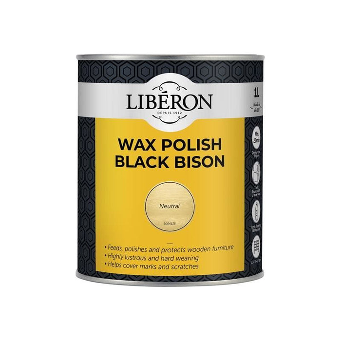 Liberon Black Bison Wax Paste Neutral 1kg Liberon - Town Tools
