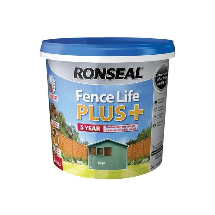 Ronseal Fence Life Plus+ Sage 5 litre Ronseal - Town Tools