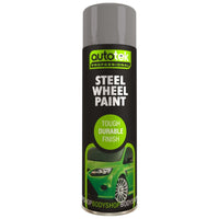 Autotek Silver Steel Wheel Paint 500ml Spray Paint High Coverage