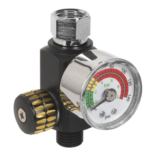 Sealey On-Gun Air Pressure Regulator/Gauge AR01 Sealey - Town Tools 