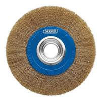 Draper Brassed Steel Bench Grinder Wire Wheel Brush, 200 x 31.75mm