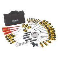 Draper Screwdriver and Bit Set with Soft Storage Bag, Yellow (100 Piece) 03992