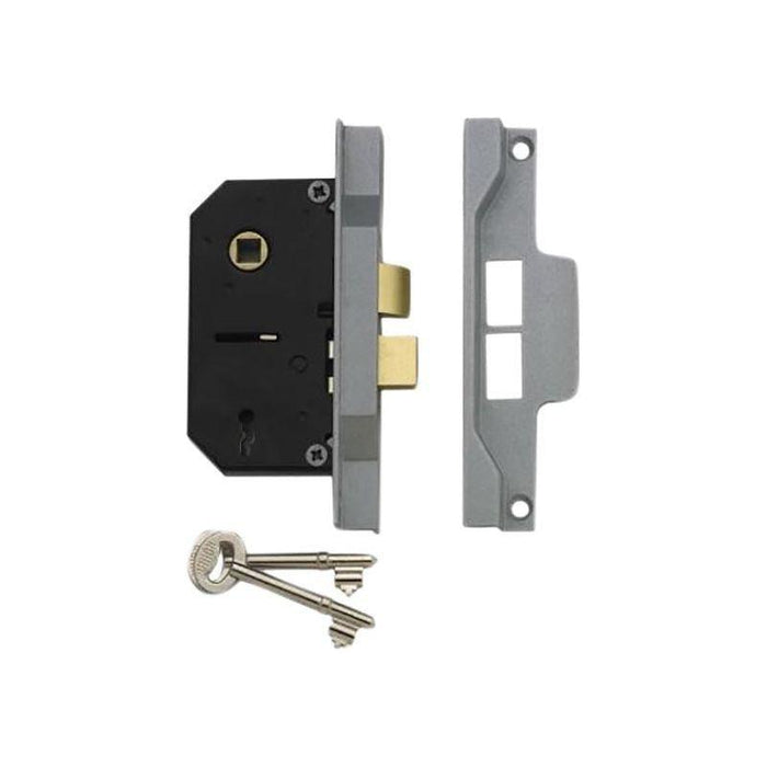 Union 2242 2 Lever Mortice Rebated Sashlock Silver Enamel 78.5mm 3in Visi UNION - Town Tools