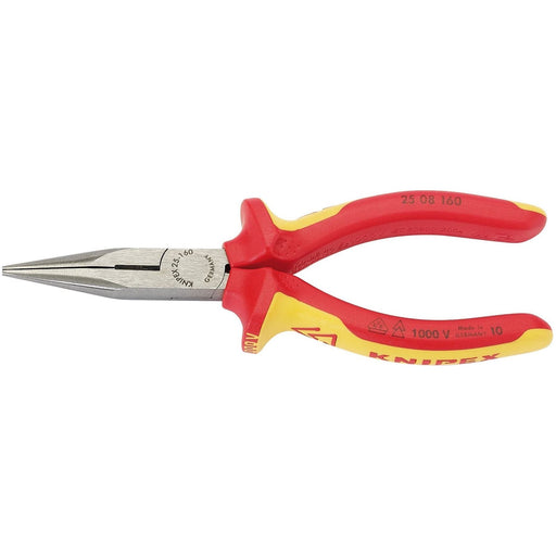 Draper Knipex 25 08 160UKSBE VDE Fully Insulated Long Nose Pliers, 160mm 31944 Draper - Town Tools 